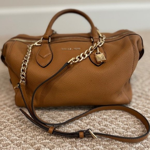 Michael Kors Tote/Shoulder Medium Brown Pebble Satchel! - Picture 1 of 14